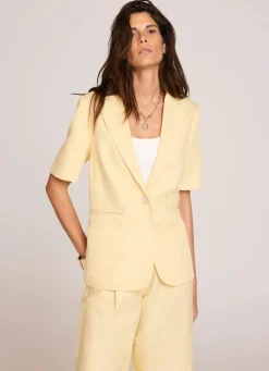 Best Linen Blend Short Sleeve Blazer Jackets