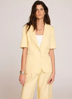 Best Linen Blend Short Sleeve Blazer Jackets
