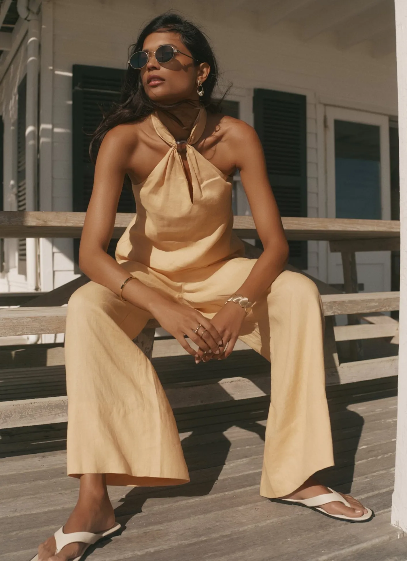 Online Linen Drawstring Wide Leg Trousers Wide Leg Trousers|Trousers