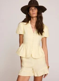 New Linen Ruffle Trim Shorts Shorts|Trousers