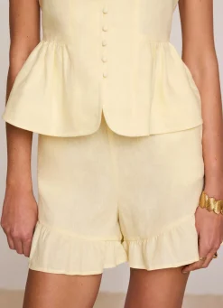 New Linen Ruffle Trim Shorts Shorts|Trousers