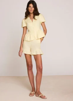 New Linen Ruffle Trim Shorts Shorts|Trousers