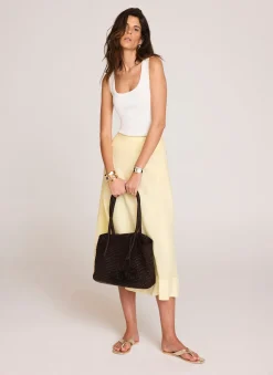 Online Ramie Drop Waist Midi Skirt Midi Skirts|Skirts