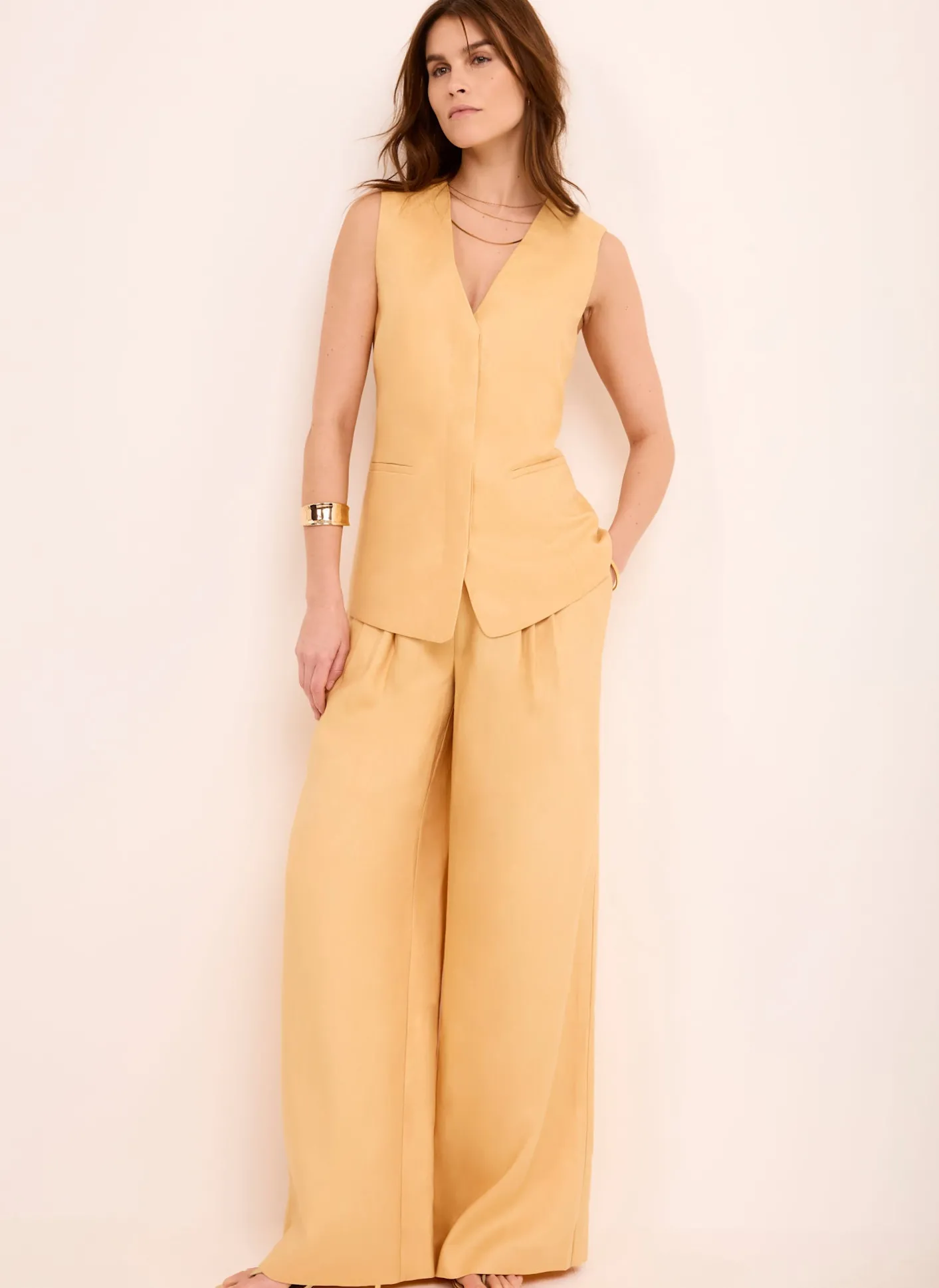 Discount Ramie Longline Waistcoat Waistcoats|All Tops