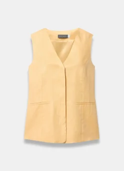 Discount Ramie Longline Waistcoat Waistcoats|All Tops