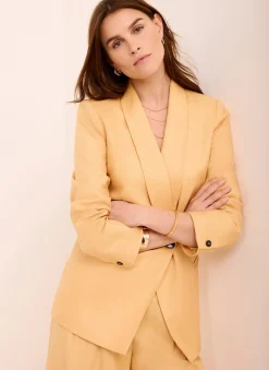 Sale Ramie Single Breasted Blazer Jackets