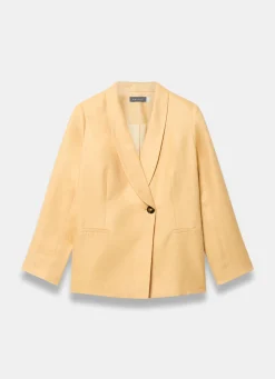 Sale Ramie Single Breasted Blazer Jackets