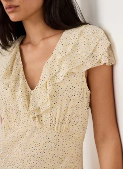Ruffle Print Midi Dress Midi Dresses|Printed Dresses