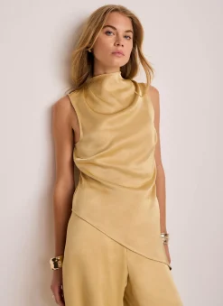 Online Satin Asymmetric Top All Tops|Tops