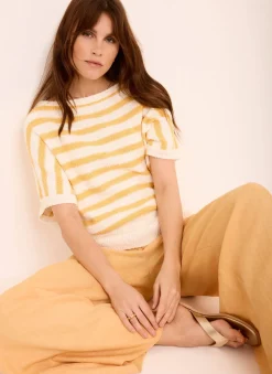 Discount Striped Textured Knit Top Jumpers|Jumpers & Cardigans