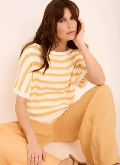 Discount Striped Textured Knit Top Jumpers|Jumpers & Cardigans