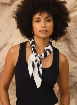 Sale Zoe Zebra Print Satin Square Scarf Scarves