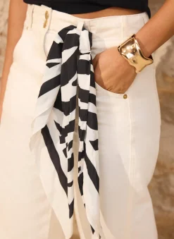 Sale Zoe Zebra Print Satin Square Scarf Scarves