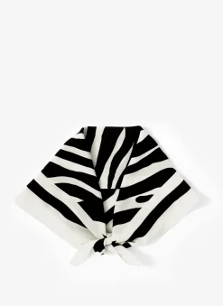 Sale Zoe Zebra Print Satin Square Scarf Scarves